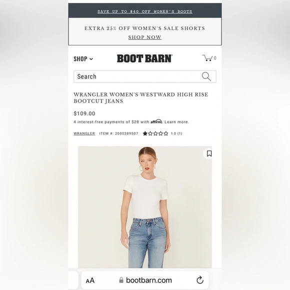 Wrangler Women’s Westward 626 High Rise Cotton Boot Cut Jeans Size 33 - Picture 13 of 16